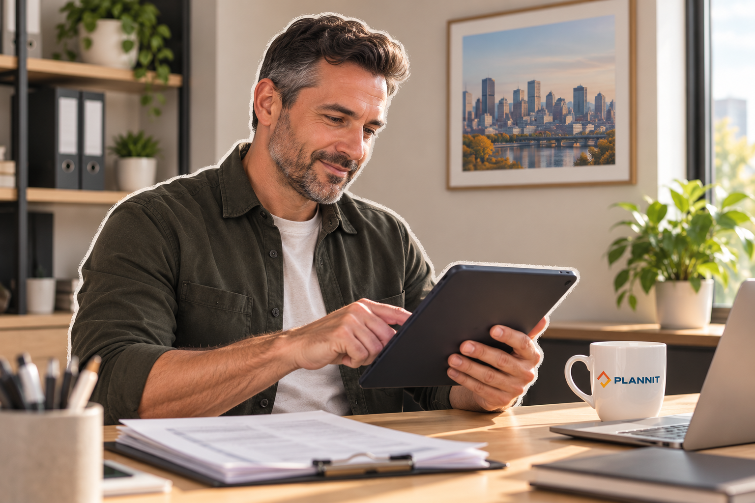 Professionnel concentré au bureau