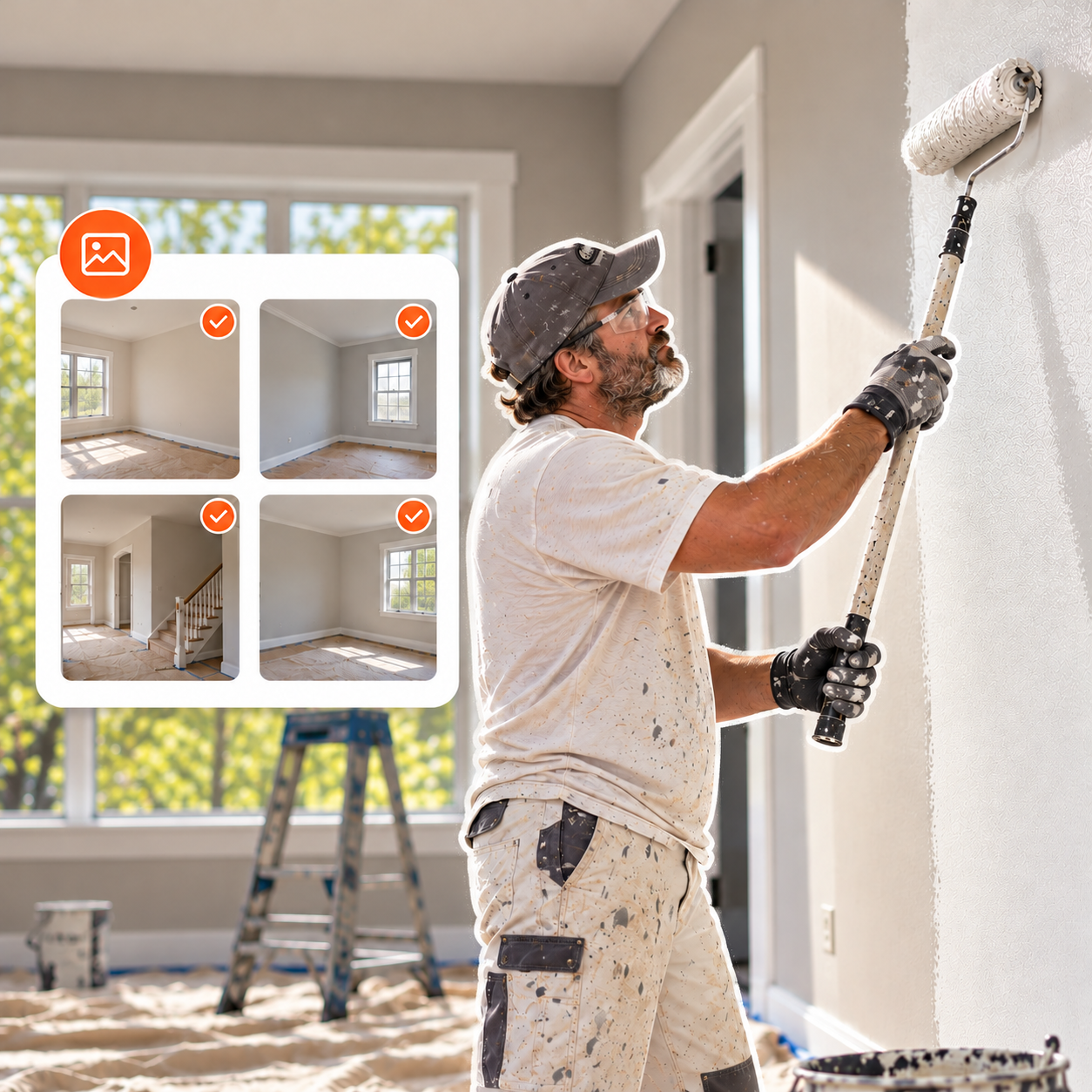 Rénovation intérieure avec peintre et galerie déco